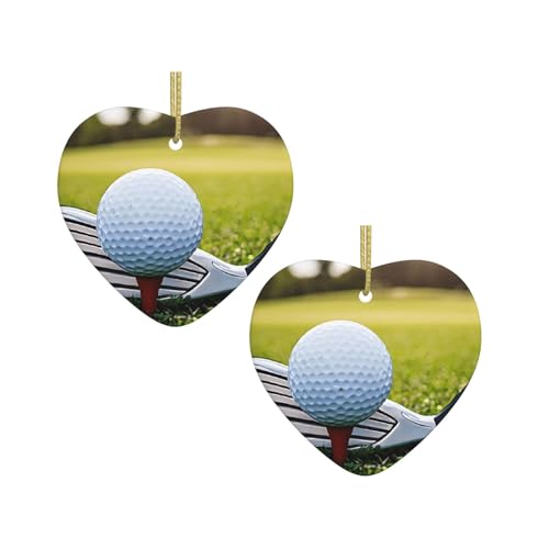 Keramik-Dekoration in Herzform mit Golfschlägeraufdruck, für Weihnachtsbaum, Kamin, Treppe, Wohnzimmer, Schneemann-Dekoration. Keramik-Dekoration in Herzform mit Golfschlägeraufdruck, für Weihnachtsbaum, Kamin, Treppe, Wohnzimmer, Schneemann-Dekoration. von ZWLPNZZD