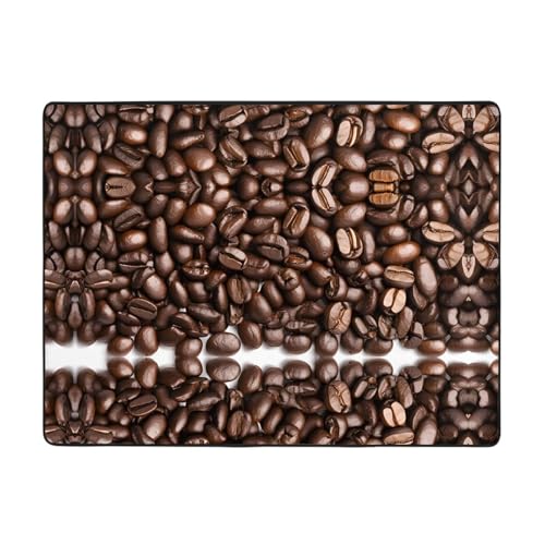 Lustiger Teppich mit gerösteten Kaffeebohnen, 160 x 121,9 cm, weich, rutschfest und langlebig, Bodenmatte für Wohnzimmer, Büro und mehr von ZWLPNZZD