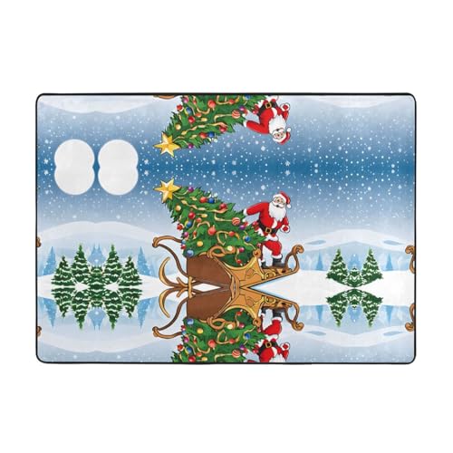 Merry Xmas Print Teppich, 203,2 x 147,3 cm, weich, rutschfest und langlebig, Bodenmatte für Wohnzimmer, Büro und mehr Merry Xmas Print Teppich, 203,2 x 147,3 cm, weich, rutschfest und langlebig, Bodenmatte für Wohnzimmer, Büro und mehr von ZWLPNZZD