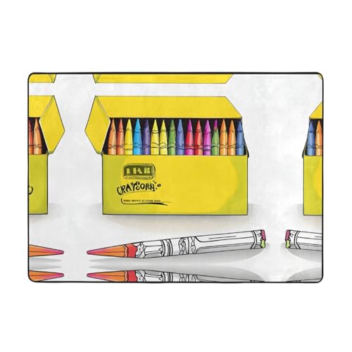 Niedlicher Buntstift-Teppich, 203,2 x 147,3 cm, weiche, rutschfeste und langlebige Bodenmatte für Wohnzimmer, Büro und mehr Niedlicher Buntstift-Teppich, 203,2 x 147,3 cm, weiche, rutschfeste und langlebige Bodenmatte für Wohnzimmer, Büro und mehr von ZWLPNZZD