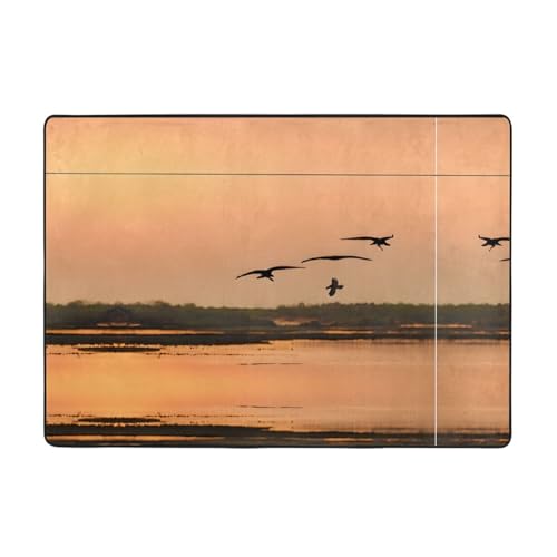 Ölgemälde-Teppich mit Entenmuster, 203,2 x 147,3 cm, weich, rutschfest und langlebig, Bodenmatte für Wohnzimmer, Büro und mehr Ölgemälde-Teppich mit Entenmuster, 203,2 x 147,3 cm, weich, rutschfest und langlebig, Bodenmatte für Wohnzimmer, Büro und mehr von ZWLPNZZD