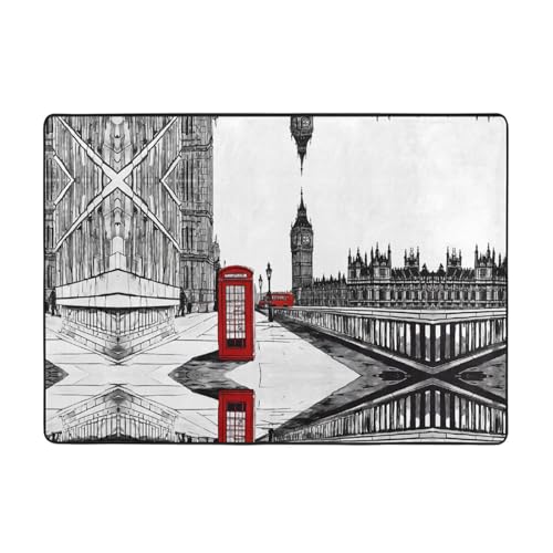 Red Phone Booth London Street Print Teppich, 203,2 x 147,3 cm, weiche, rutschfeste und langlebige Bodenmatte für Wohnzimmer, Büro und mehr Red Phone Booth London Street Print Teppich, 203,2 x 147,3 cm, weiche, rutschfeste und langlebige Bodenmatte für Wohnzimmer, Büro und mehr von ZWLPNZZD