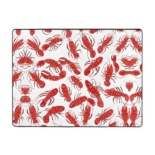 Roter Teppich mit Hummer-Druck, 160 x 121,9 cm, weich, rutschfest und langlebig, Bodenmatte für Wohnzimmer, Büro und mehr Roter Teppich mit Hummer-Druck, 160 x 121,9 cm, weich, rutschfest und langlebig, Bodenmatte für Wohnzimmer, Büro und mehr von ZWLPNZZD