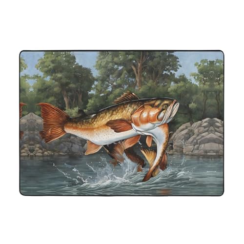 Safflower Teppich, Motiv: fliegender Fische, 203,2 x 147,3 cm, weich, rutschfest und langlebig, Bodenmatte für Wohnzimmer, Büro und mehr Safflower Teppich, Motiv: fliegender Fische, 203,2 x 147,3 cm, weich, rutschfest und langlebig, Bodenmatte für Wohnzimmer, Büro und mehr von ZWLPNZZD