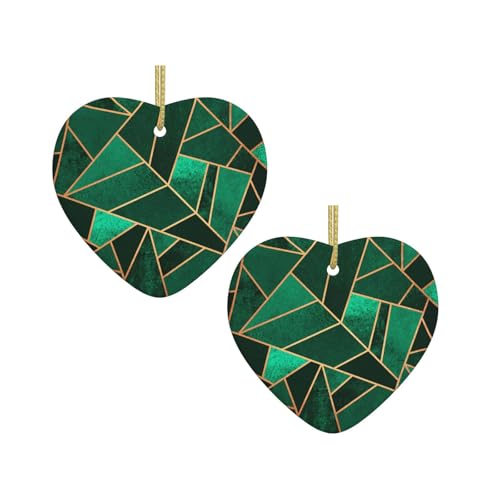 Schwarz und Gold, geometrischer Druck, Keramik, hängende Herzform, Ornamente für Weihnachtsbaum, Kamin, Treppe, Wohnzimmer, Schneemann-Dekoration. Schwarz und Gold, geometrischer Druck, Keramik, hängende Herzform, Ornamente für Weihnachtsbaum, Kamin, Treppe, Wohnzimmer, Schneemann-Dekoration. von ZWLPNZZD