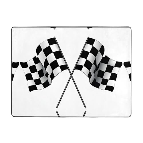 Schwarz-weiße Formel, karierte Flaggen, Druck, Teppich, 160 x 121,9 cm, weich, rutschfest und langlebig, Bodenmatte für Wohnzimmer, Büro und mehr Schwarz-weiße Formel, karierte Flaggen, Druck, Teppich, 160 x 121,9 cm, weich, rutschfest und langlebig, Bodenmatte für Wohnzimmer, Büro und mehr von ZWLPNZZD
