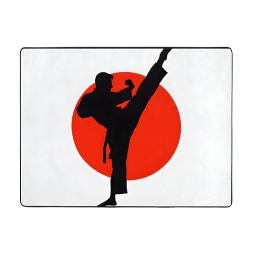 Taekwondo-Design-Teppich, 160 x 121,9 cm, weich, rutschfest und langlebig, Bodenmatte für Wohnzimmer, Büro und mehr Taekwondo-Design-Teppich, 160 x 121,9 cm, weich, rutschfest und langlebig, Bodenmatte für Wohnzimmer, Büro und mehr von ZWLPNZZD