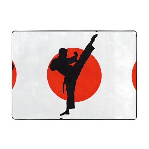 Taekwondo-Design-Teppich, 203,2 x 147,3 cm, weich, rutschfest und langlebig, Bodenmatte für Wohnzimmer, Büro und mehr Taekwondo-Design-Teppich, 203,2 x 147,3 cm, weich, rutschfest und langlebig, Bodenmatte für Wohnzimmer, Büro und mehr von ZWLPNZZD