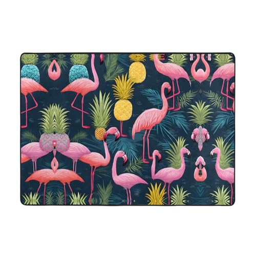 Teppich, Ananas-Banananenmotiv, 203,2 x 147,3 cm, weich, rutschfest und langlebig, Bodenmatte für Wohnzimmer, Büro und mehr Teppich, Ananas-Banananenmotiv, 203,2 x 147,3 cm, weich, rutschfest und langlebig, Bodenmatte für Wohnzimmer, Büro und mehr von ZWLPNZZD