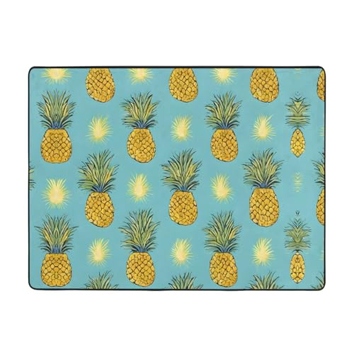 Teppich, Motiv: tropische Früchte, Ananas, 160 x 121,9 cm, weich, rutschfest und langlebig, Bodenmatte für Wohnzimmer, Büro und mehr Teppich, Motiv: tropische Früchte, Ananas, 160 x 121,9 cm, weich, rutschfest und langlebig, Bodenmatte für Wohnzimmer, Büro und mehr von ZWLPNZZD