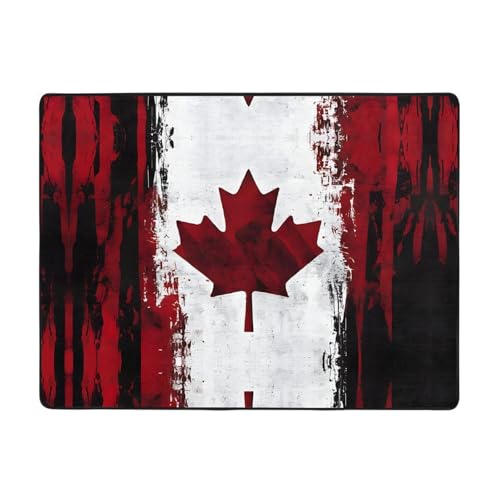 Teppich, Retro-Design, Motiv: Kanada-Flagge, 160 x 121,9 cm, weich, rutschfest und langlebig, Bodenmatte für Wohnzimmer, Büro und mehr von ZWLPNZZD