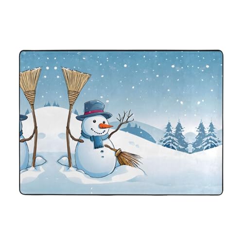 Teppich mit Aufschrift "Merry Christmas and Snow", 203,2 x 147,3 cm, weich, rutschfest und langlebig, Bodenmatte für Wohnzimmer, Büro und mehr Teppich mit Aufschrift "Merry Christmas and Snow", 203,2 x 147,3 cm, weich, rutschfest und langlebig, Bodenmatte für Wohnzimmer, Büro und mehr von ZWLPNZZD