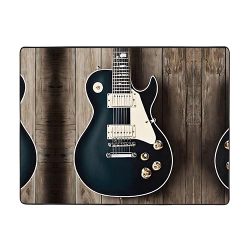 Teppich mit Musikgitarre, 160 x 121,9 cm, weich, rutschfest und langlebig, Bodenmatte für Wohnzimmer, Büro und mehr von ZWLPNZZD