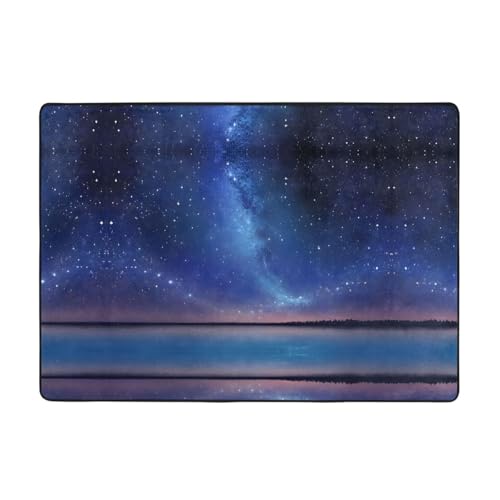 Teppich mit Nordlichter-Druck, 203,2 x 147,3 cm, weich, rutschfest und langlebig, Bodenmatte für Wohnzimmer, Büro und mehr von ZWLPNZZD