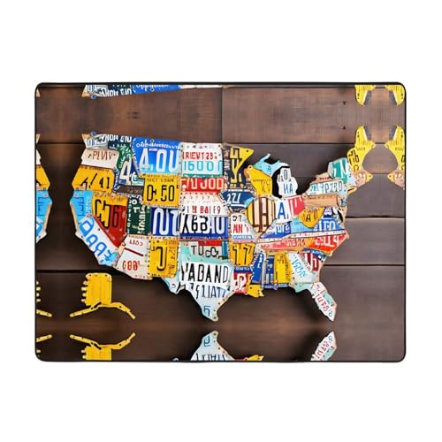 Teppich mit Nummernschild-Druck, 160 x 121,9 cm, weich, rutschfest und langlebig, Bodenmatte für Wohnzimmer, Büro und mehr Teppich mit Nummernschild-Druck, 160 x 121,9 cm, weich, rutschfest und langlebig, Bodenmatte für Wohnzimmer, Büro und mehr von ZWLPNZZD