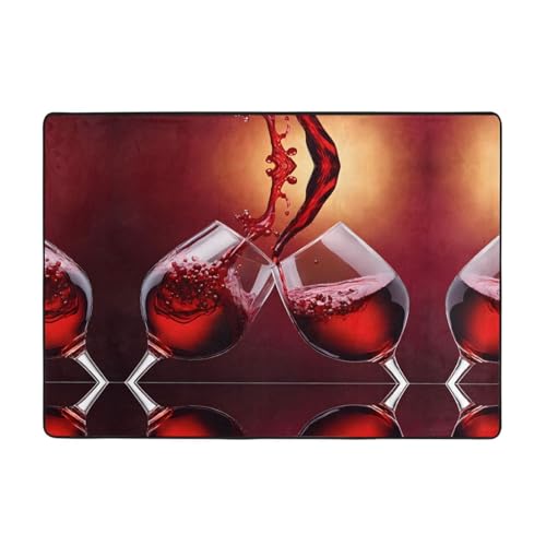 Teppich mit Rotweinglas-Motiv, 203,2 x 147,3 cm, weich, rutschfest und langlebig, Bodenmatte für Wohnzimmer, Büro und mehr Teppich mit Rotweinglas-Motiv, 203,2 x 147,3 cm, weich, rutschfest und langlebig, Bodenmatte für Wohnzimmer, Büro und mehr von ZWLPNZZD