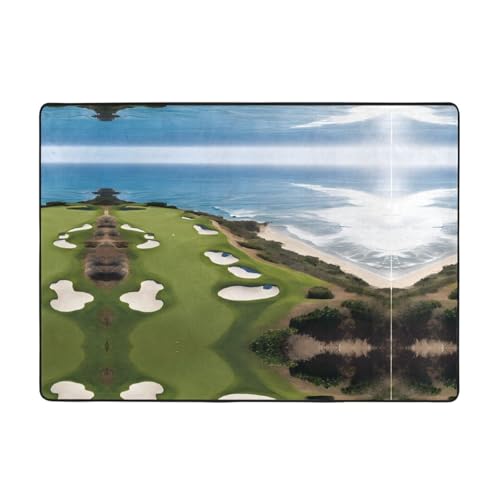 Teppich mit Strand-Golfplatz-Druck, 203,2 x 147,3 cm, weich, rutschfest und langlebig, Bodenmatte für Wohnzimmer, Büro und mehr Teppich mit Strand-Golfplatz-Druck, 203,2 x 147,3 cm, weich, rutschfest und langlebig, Bodenmatte für Wohnzimmer, Büro und mehr von ZWLPNZZD