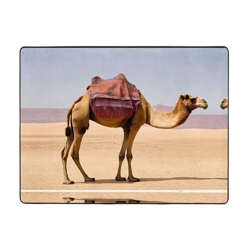 Teppich mit Wüstensand-Kamelmuster, 160 x 121,9 cm, weich, rutschfest und langlebig, Bodenmatte für Wohnzimmer, Büro und mehr Teppich mit Wüstensand-Kamelmuster, 160 x 121,9 cm, weich, rutschfest und langlebig, Bodenmatte für Wohnzimmer, Büro und mehr von ZWLPNZZD