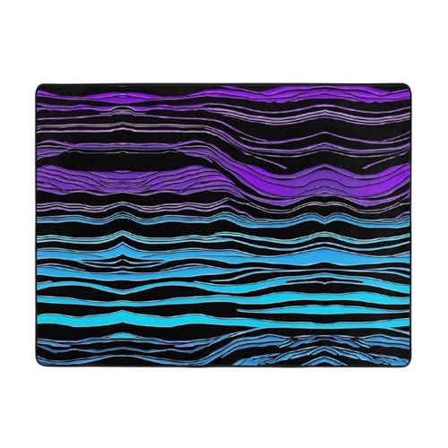 Teppich mit Zebrastreifen, weich, rutschfest und langlebig, für Wohnzimmer, Büro und mehr, 160 x 121,9 cm, Violett, Blau, Grün Teppich mit Zebrastreifen, weich, rutschfest und langlebig, für Wohnzimmer, Büro und mehr, 160 x 121,9 cm, Violett, Blau, Grün von ZWLPNZZD