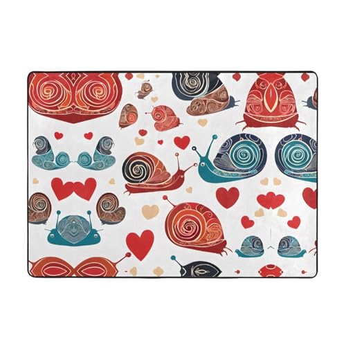 Teppich mit niedlichem Schneckenmuster, 203,2 x 147,3 cm, weich, rutschfest und langlebig, Bodenmatte für Wohnzimmer, Büro und mehr Teppich mit niedlichem Schneckenmuster, 203,2 x 147,3 cm, weich, rutschfest und langlebig, Bodenmatte für Wohnzimmer, Büro und mehr von ZWLPNZZD