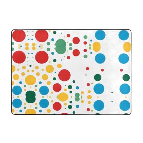 Twister Teppich mit Punktemuster, 203,2 x 147,3 cm, weich, rutschfest und langlebig, Bodenmatte für Wohnzimmer, Büro und mehr Twister Teppich mit Punktemuster, 203,2 x 147,3 cm, weich, rutschfest und langlebig, Bodenmatte für Wohnzimmer, Büro und mehr von ZWLPNZZD