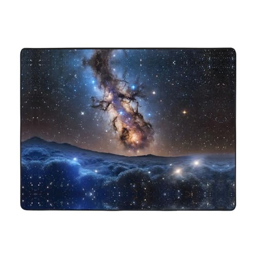 Universe Galaxy Space Print Teppich, 160 x 121,9 cm, weiche, rutschfeste und langlebige Bodenmatte für Wohnzimmer, Büro und mehr von ZWLPNZZD