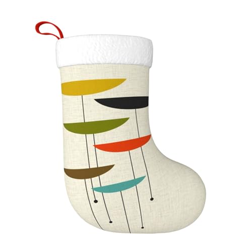 ZWLPNZZD Mid Century Weihnachtsstrumpf mit modernem Druck, 45,7 cm, weiche Plüschbündchen, Strümpfe für Urlaub, Party, Weihnachten, Neujahr, Halloween-Dekoration von ZWLPNZZD
