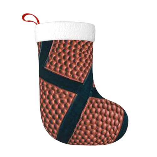 ZWLPNZZD Weihnachtsstrumpf mit Basketball-Motiv, 45,7 cm, weiche Plüsch-Bündchen, Strümpfe für Urlaub, Party, Weihnachten, Neujahr, Halloween-Dekoration von ZWLPNZZD