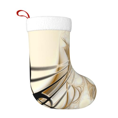 ZWLPNZZD Weihnachtsstrumpf mit Musiknoten-Druck, 45,7 cm, weiche Plüsch-Manschetten, Strümpfe für Urlaub, Party, Weihnachten, Neujahr, Halloween-Dekoration von ZWLPNZZD