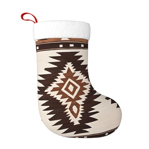 ZWLPNZZD Weihnachtsstrumpf mit nativem Druck, 45,7 cm, weiche Plüschmanschetten, Strümpfe für Urlaub, Party, Weihnachten, Neujahr, Halloween-Dekoration von ZWLPNZZD