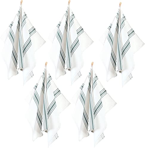 ZWOLTEX 5er Set Jacquard Geschirrtücher/Geschirrtuch | Küchentuch | Abtrockentuch | saugstarke Baumwolle I Sammlung Premium Geschirrtücher - 5x Fish P Türkis (50x70) von ZWOLTEX