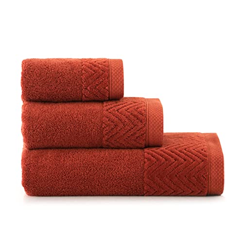 ZWOLTEX Handtuch Sets - Badetuch - Handtuch - Gästetuch I 100% Ägyptischer Baumwolle I Sammlung Toscana, Farbe:Toscana 517 Copper 2X(50x90) von ZWOLTEX