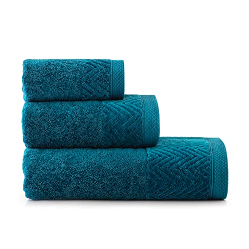 ZWOLTEX Handtuch Sets - Badetuch - Handtuch - Gästetuch I 100% Ägyptischer Baumwolle I Sammlung Toscana, Farbe:Toscana 5638 Emerald 2X(50x90) von ZWOLTEX