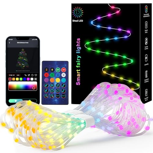 ZWOOS 10m 100LED Lichterkette RGB, Synchronisierung mit Musik, Stromversorgung über USB, APP-Steuerung/Fernbedienung, WLAN/Bluetooth-Verbindung - für Weihnachten, Schlafzimmer von ZWOOS