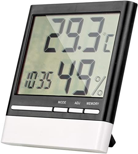 ZWOOS Digitales Thermometer Hygrometer Innen, klares LCD-Display, genauer Feuchtigkeitsmonitor mit Wecker, Min / Max-Aufzeichnungen von ZWOOS