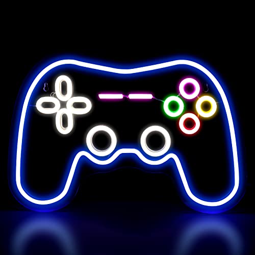 ZWOOS Gaming Lampe Wand - Neonlicht für Gamerzimmer - LED Leuchtreklame Schild angetrieben von USB - Leuchtschilder für Schlafzimmer, Gaming Zimmer Deko, Gamer Setup (Blue) von ZWOOS