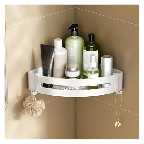 1 Stück weißes Lagerregal zur Aufbewahrung im Badezimmer, Badezimmer-Trennwand, dreieckiges quadratisches Badezimmerzubehör(1White Triangle) von ZWOSYNGFV