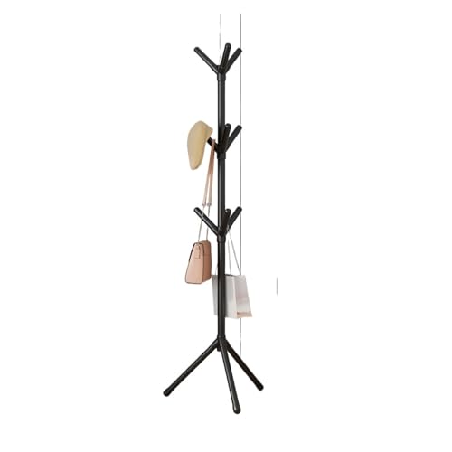 2/3 Gabelgarderobe Schlafzimmer Kleiderbügel Einfaches Wohnzimmer Große Kleiderbügel Bodengarderobe Kleiderablage(6603-3-black) von ZWOSYNGFV
