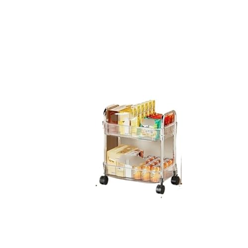 3 Tier Clear Storage Cart With Wheels - Multifunctional Rolling Organizer For Bedroom Living Room & Office(2 Layer) von ZWOSYNGFV