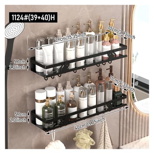 Badezimmer-Aufbewahrungsregal, kein Bohren erforderlich, Wandmontage, geeignet for Aufbewahrungsregale über Badezimmern, Waschbecken und Toiletten(1124-39-40H) von ZWOSYNGFV
