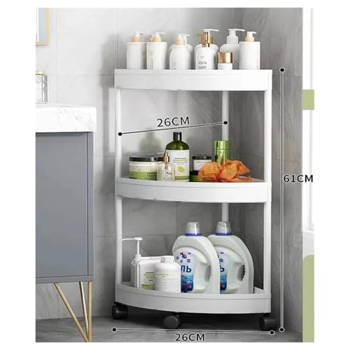 Badezimmer-Aufbewahrungswagen mit Rädern, Aufbewahrungsregal for Küche und Wohnzimmer, hohe Tragfähigkeit, Wohnaccessoires(PURPLE) von ZWOSYNGFV