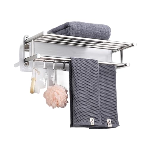 Badezimmer Edelstahl Poliert Handtuch Regal Toilettenpapierhalter Seifenhalter Handtuchhalter Zahnbürste Robe Haken Bad Zubehör(50cm) von ZWOSYNGFV
