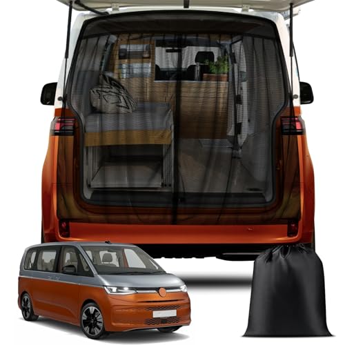 Magnetischer Van Insektenschutz Maßgeschneidert für VW T7, Auto Insektennetz Moskitonetze für Heckklappe, Reißverschluss in der Mitte Tür Insektengitter von ZWPARTS