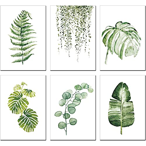6er Poster Set Grün, Poster Vintage Bilder Poster Deko A4 für Schlafzimmer und Wohnzimmer Wandbilder Wanddeko Bilder ohne Rahmen (21x30cm) von ZWPARTS