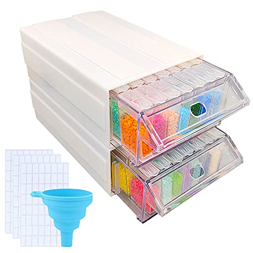 ZWPARTS 5D Diamond Painting Zubehör Boxen, 70 Stück Diamant Painting Aufbewahrungsbox mit Koffer Trichter Stickers für Perlen, Nagelkunst, Pillen und Strasssteine ZWPARTS 5D Diamond Painting Zubehör Boxen, 70 Stück Diamant Painting Aufbewahrungsbox mit Koffer Trichter Stickers für Perlen, Nagelkunst, Pillen und Strasssteine von ZWPARTS