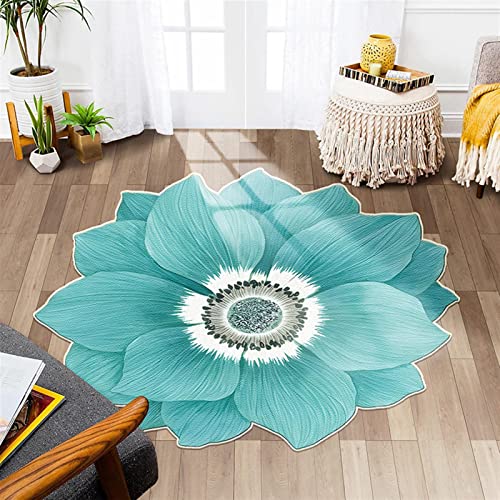 Moderner Flauschiger Kurzflor Teppich rund - pflegeleicht strapazierfähig - Runde Deko Teppiche Kurzflor 100cm Durchmesser für Wohnzimmer Schlafzimmer Esszimmer,C,Diameter 80cm von ZWPILY