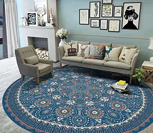 Teppich Rund 120cm Baumwolle Teppich Waschbar Boden Baumwollteppich Grau Vintage Teppich Gewebt Wohnzimmerteppich Rund für Schlafzimmer, Küche, Indoor Outdoor,A,Diameter 160cm Teppich Rund 120cm Baumwolle Teppich Waschbar Boden Baumwollteppich Grau Vintage Teppich Gewebt Wohnzimmerteppich Rund für Schlafzimmer, Küche, Indoor Outdoor,A,Diameter 160cm von ZWPILY