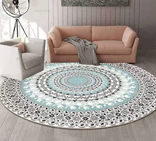 Teppich Rund 120cm Baumwolle Teppich Waschbar Boden Baumwollteppich Grau Vintage Teppich Gewebt Wohnzimmerteppich Rund für Schlafzimmer, Küche, Indoor Outdoor,C,Diameter 180cm Teppich Rund 120cm Baumwolle Teppich Waschbar Boden Baumwollteppich Grau Vintage Teppich Gewebt Wohnzimmerteppich Rund für Schlafzimmer, Küche, Indoor Outdoor,C,Diameter 180cm von Zwpily
