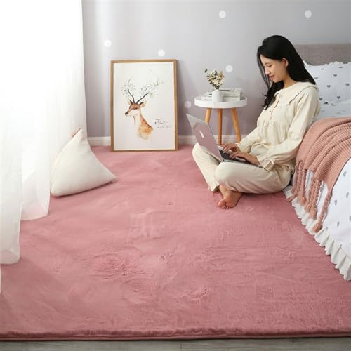 ZWPILY Flauschiger Hochflor-Teppich Grau Wohnzimmer, Hoch-Tief-Struktur, Super Weich und Plüschig, Kuschelig, Kunstfell, Felloptik, Waschbar rutschfest,Pink b,160x230 cm ZWPILY Flauschiger Hochflor-Teppich Grau Wohnzimmer, Hoch-Tief-Struktur, Super Weich und Plüschig, Kuschelig, Kunstfell, Felloptik, Waschbar rutschfest,Pink b,160x230 cm von ZWPILY