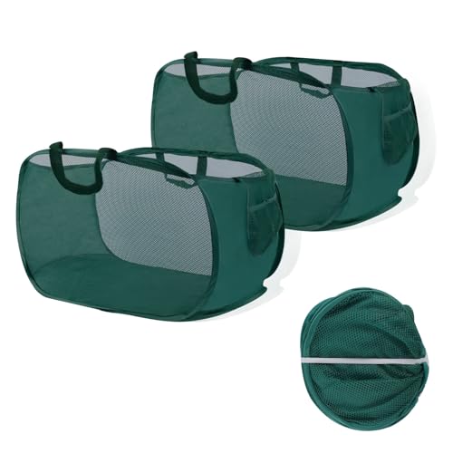 2 Stück Faltbarer Wäschekorb, 75L Pop up Wäschekorb Faltbar (36 x 36 x 58 cm) Wäschetonne Wäschekorb klappbar mit Griff, Aufbewahrungskorb für Kinderzimmer Camping Und Reisen von ZWQLZG